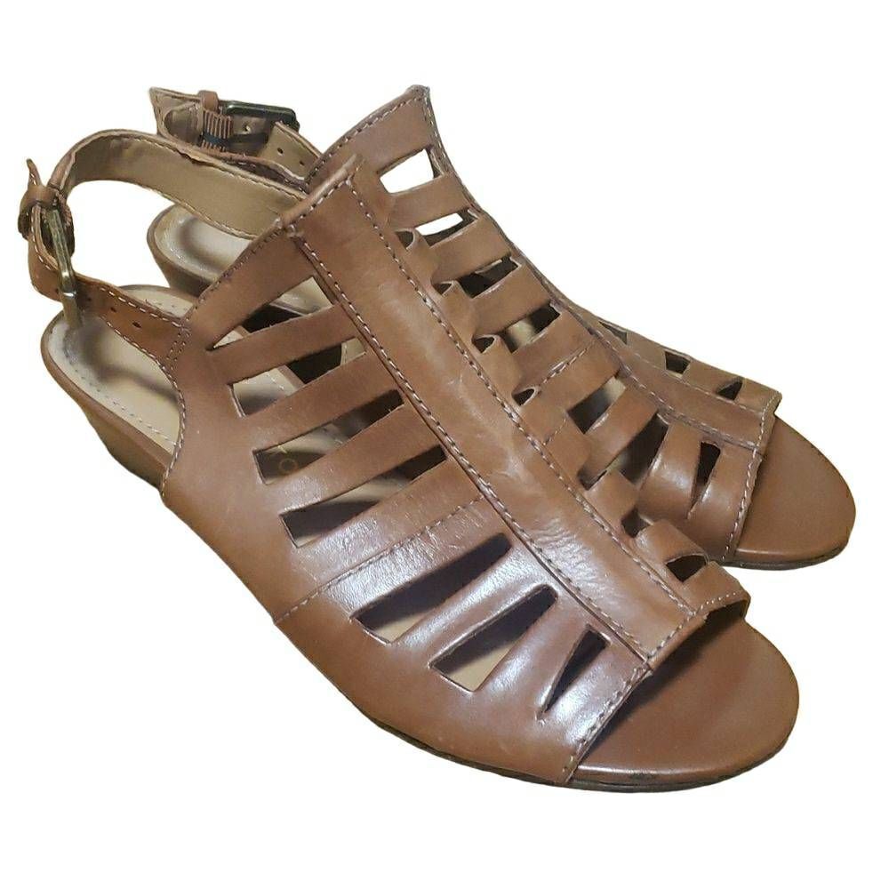‎Franco Sarto Leather Wedge Sandles